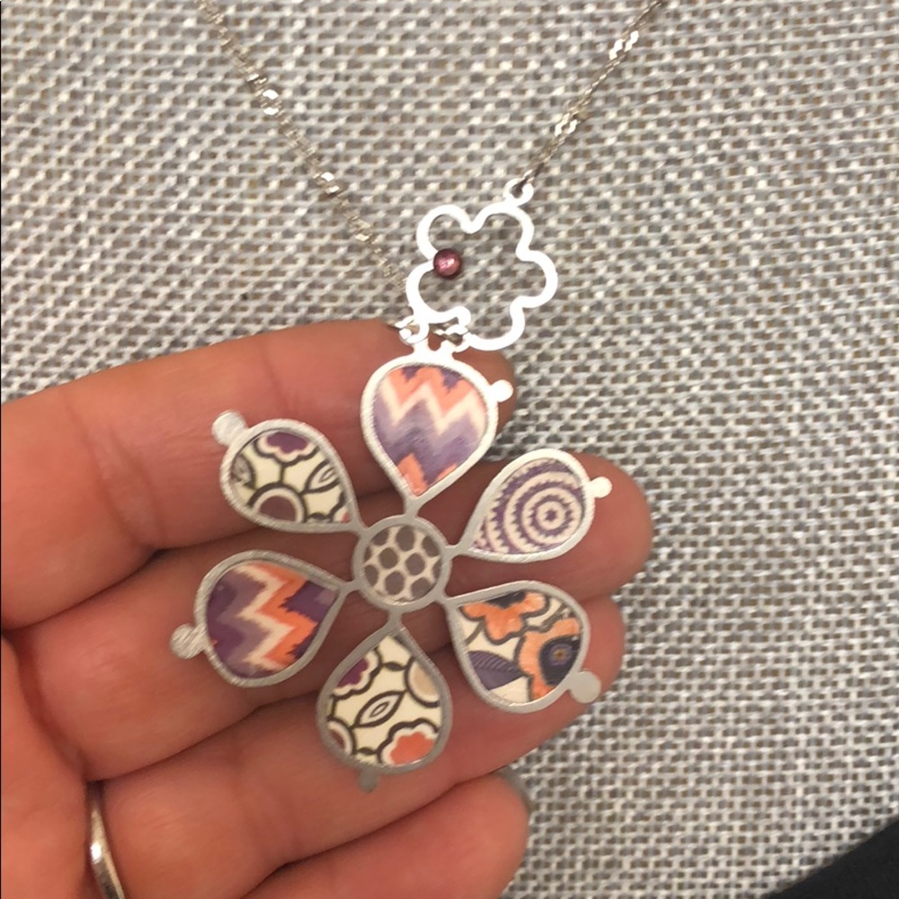 Retro Mod Pattern Daisy Necklace, NWT - Picture 4 of 6